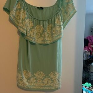 Melissa Paige Mint Green Blouse with White Accents